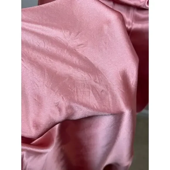 CULT GAIA Kirya Jaipur Gold Chain Halter Neck Pink Satin Maxi Gown Size Small - Picture 5 of 10